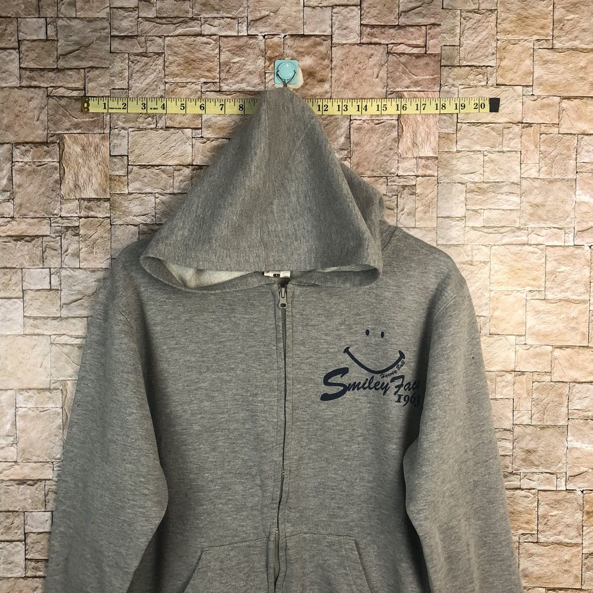 Japanese Brand Harvey Ball Smiley Face like kapital Grey Hoodie sweater#A67 Size US M / EU 48-50 / 2 - 5 Thumbnail