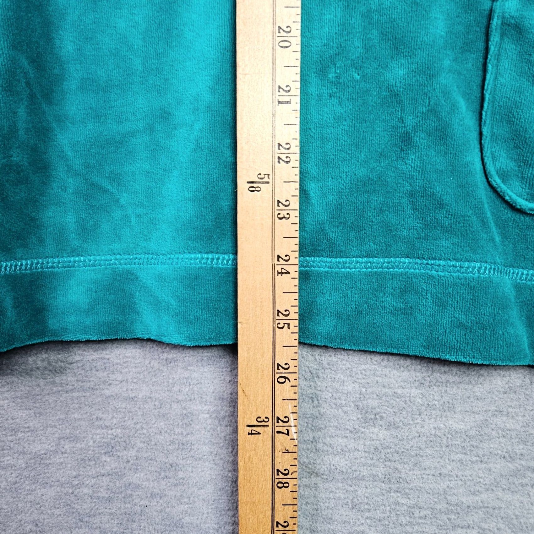 Vintage Appleseed’s Women Top XL Teal Green Velour Long Sleeve Sweatshirt Size XL / US 12-14 / IT 48-50 - 7 Thumbnail
