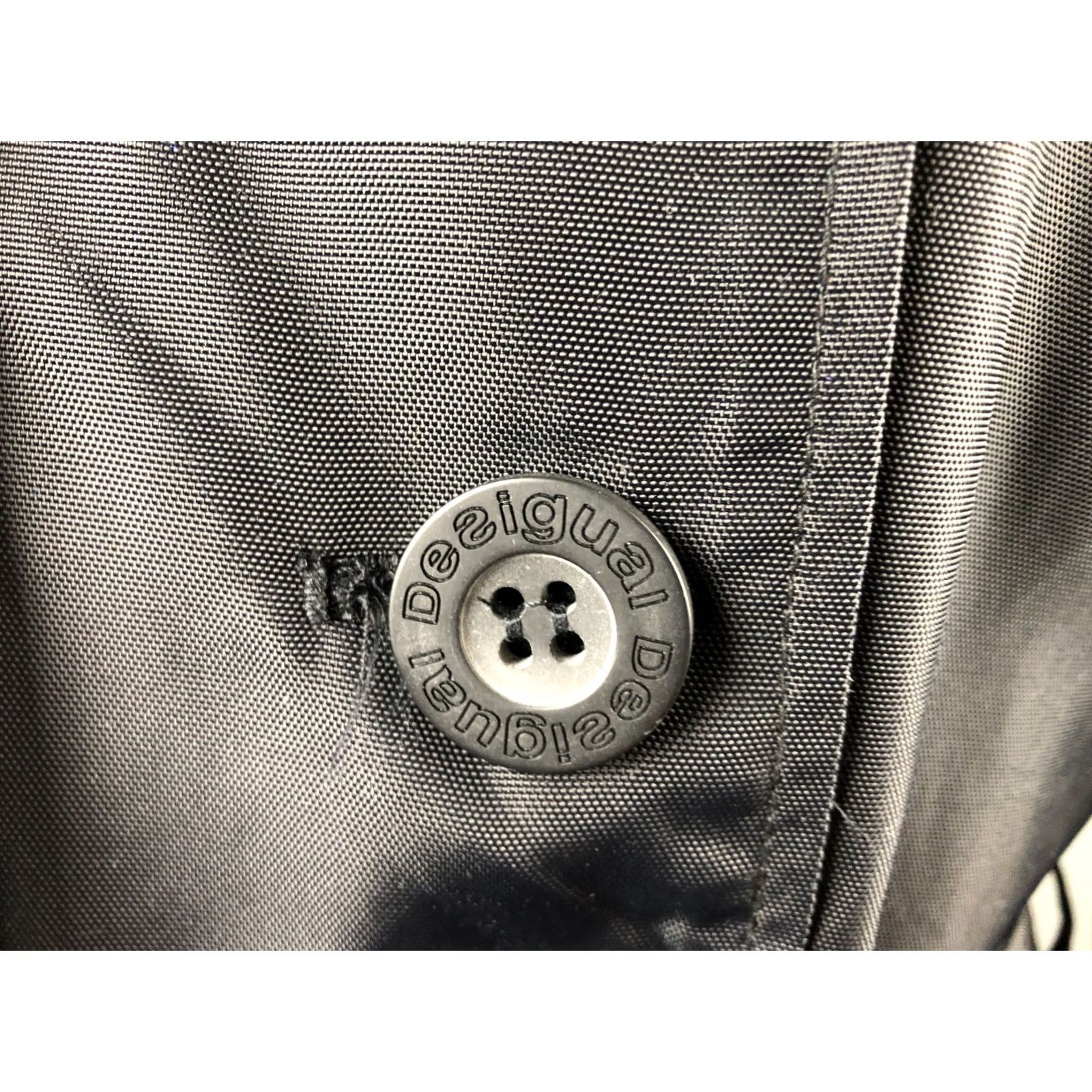 Desigual Desigual Women's Trench Coat Black Nylon Embroidered Belted Long Sleeve Patch Logo Buttoned Epaulettes Regular Size 38 Coat Women Size XS / US 0-2 / IT 36-38 - 7 Thumbnail