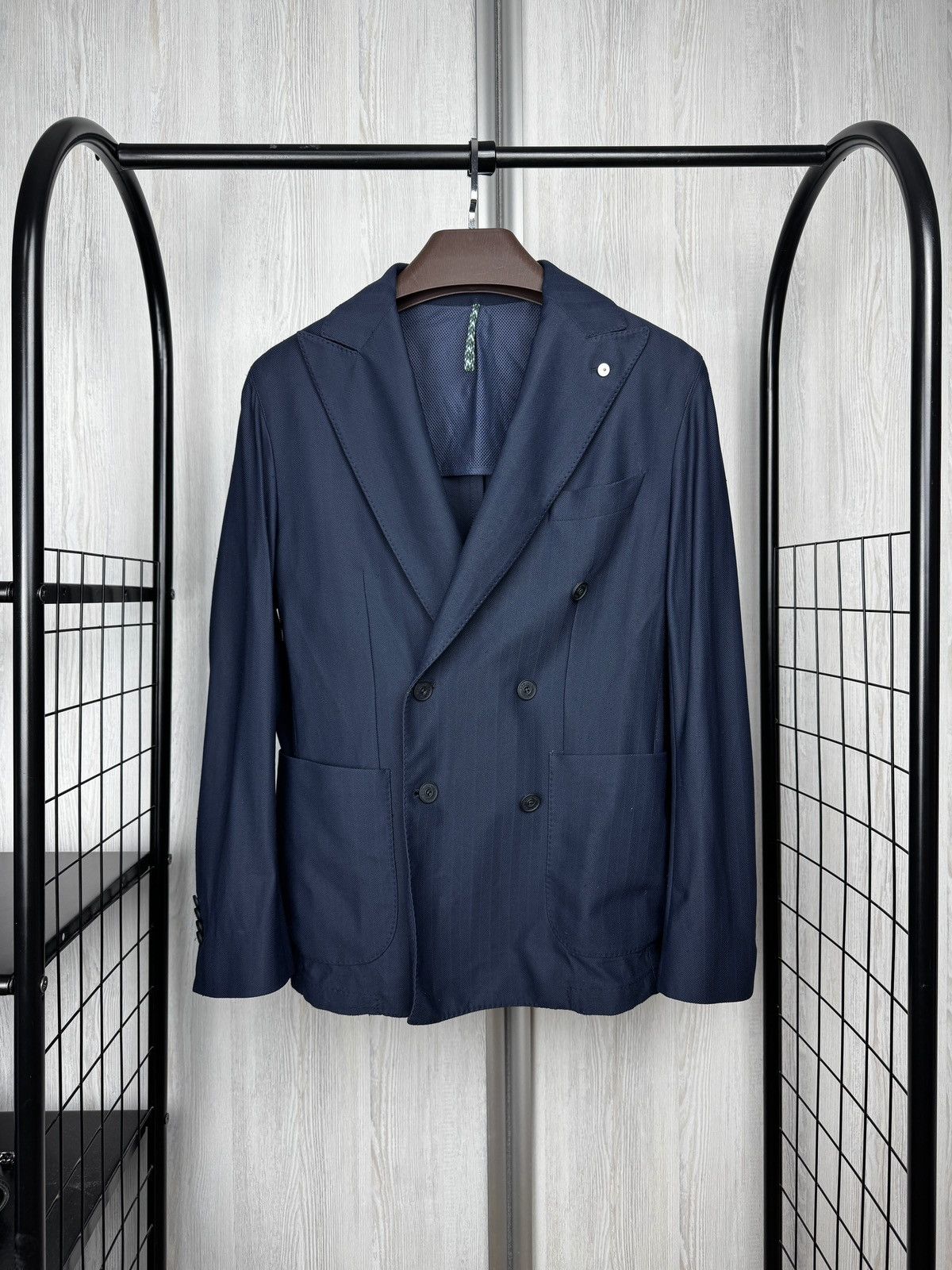 L.B.M. 1911 L.B.M 1911 Navy Travel Sport-Uniform double breasted blazer Size 40R - 1 Thumbnail