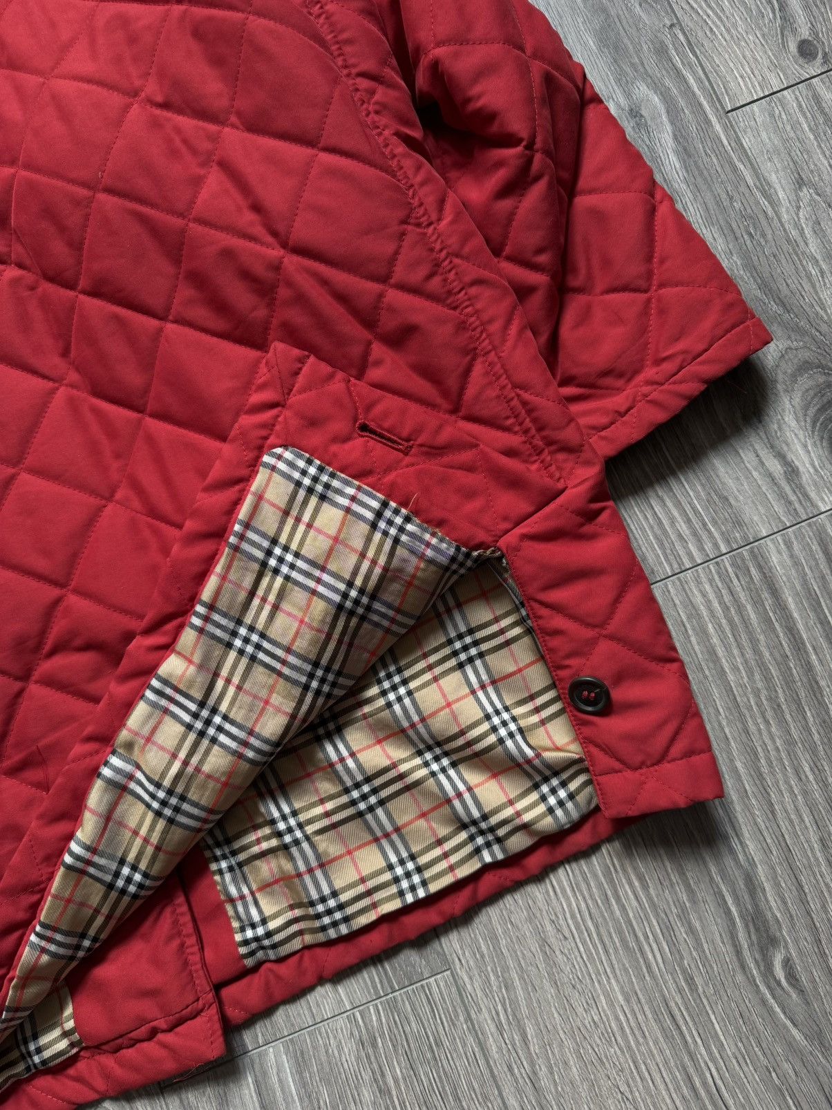 Burberry Burberry Coral Red Checkered Quilted Jacket 44 Size M / US 6-8 / IT 42-44 - 13 Thumbnail
