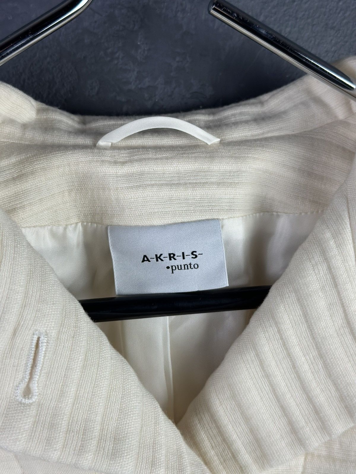 Akris Akris Punto Cream Wool Blazer Jacket - Size 16 Size XL / US 12-14 / IT 48-50 - 7 Thumbnail