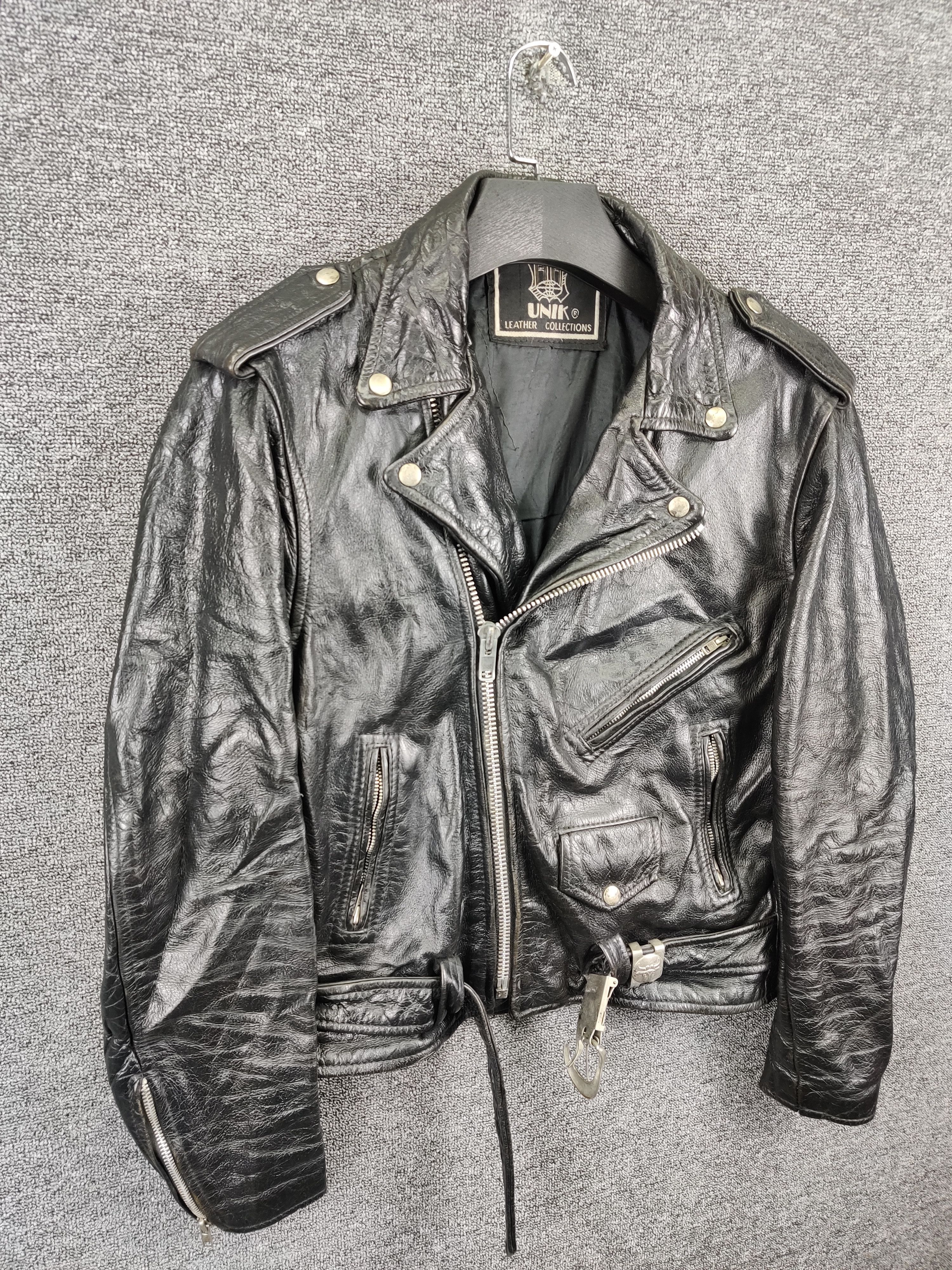Vintage Vintage Unik Leather Motorcycle Jacket Like Perfecto Size US M / EU 48-50 / 2 - 4 Thumbnail