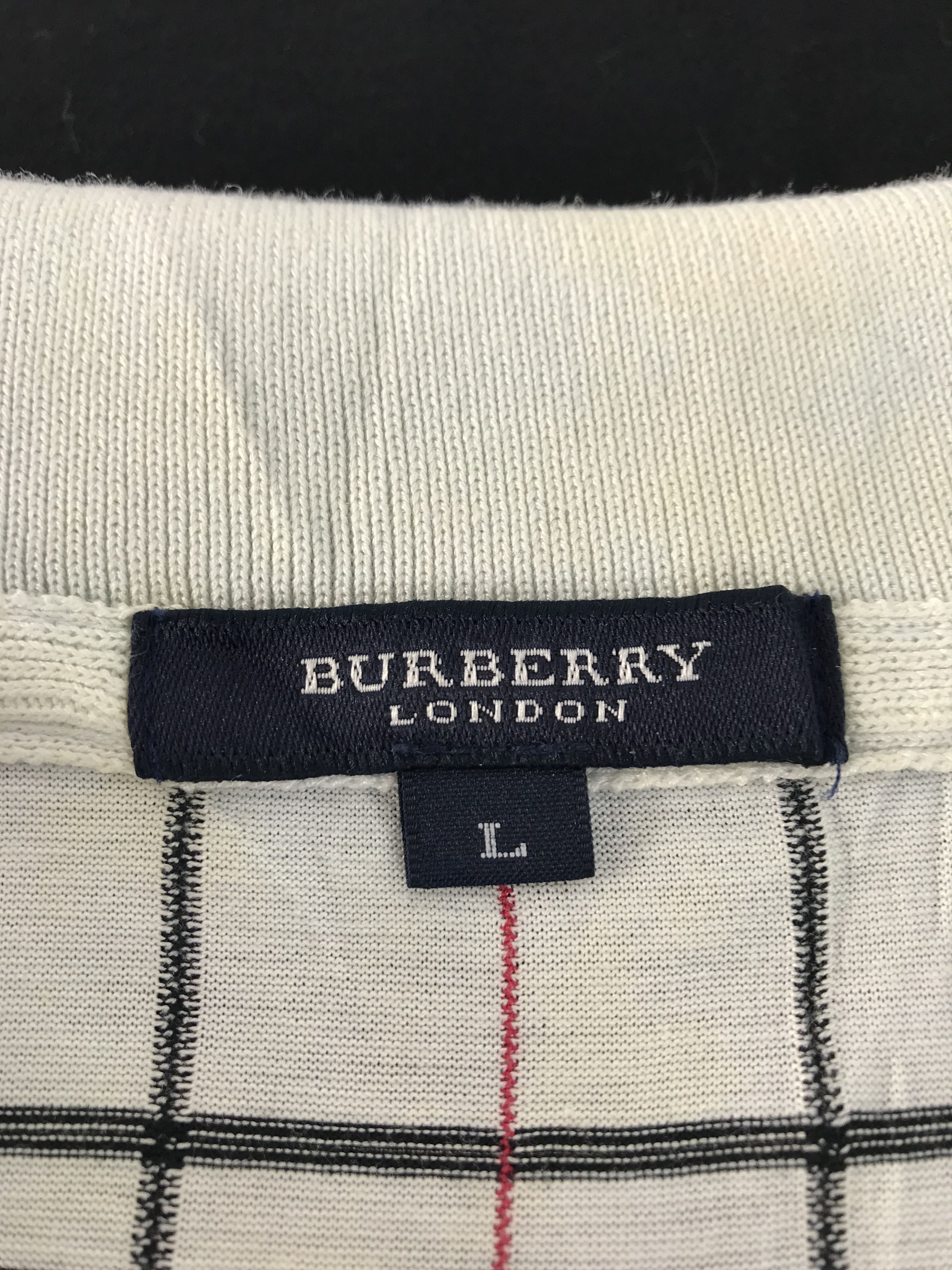 Burberry Burberry London Checked Polo Tee Unisex Striped Monogram Size US L / EU 52-54 / 3 - 4 Thumbnail
