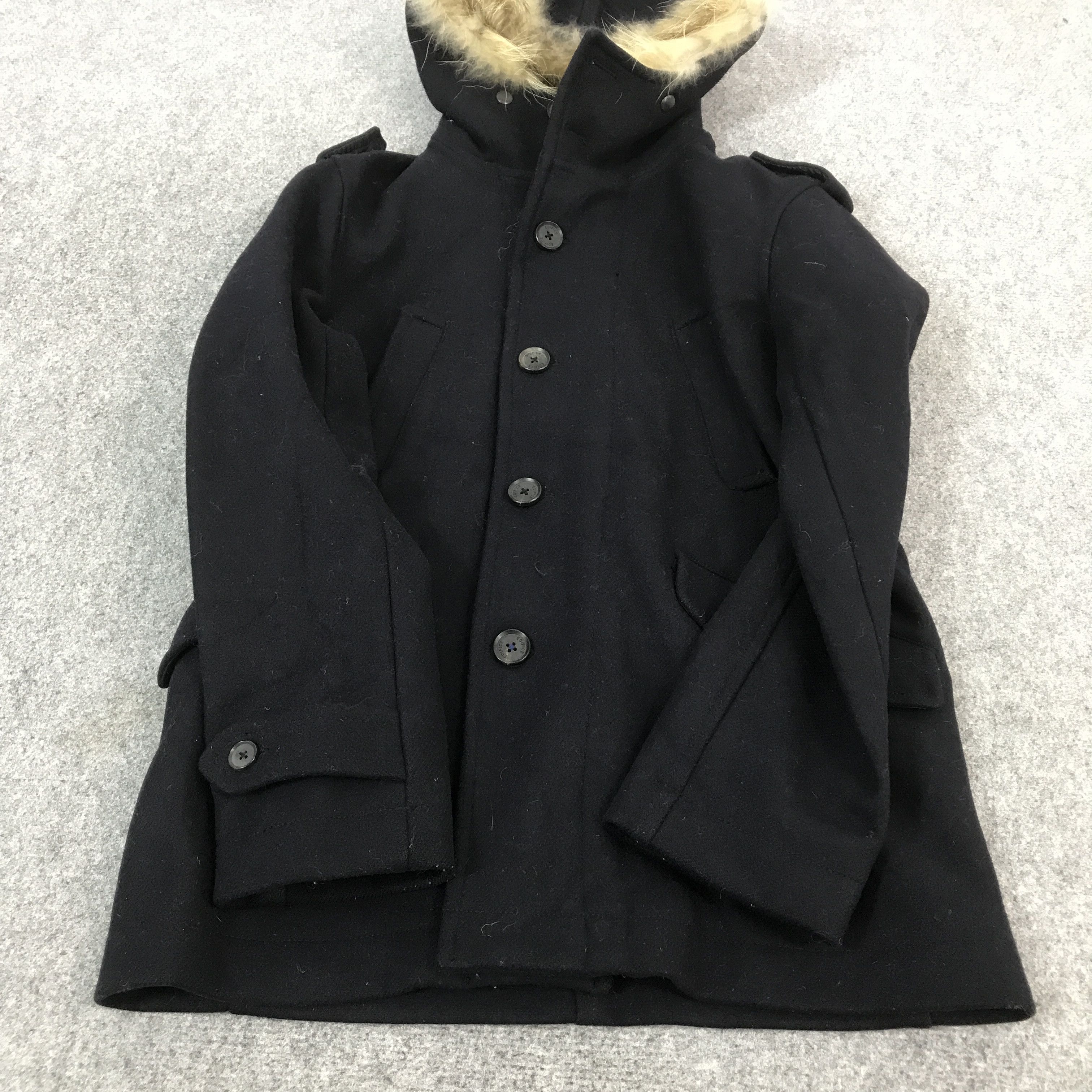 Edifice Japan EDIFICE JAPAN WOOL BLACK JACKET FUR HOODIES Size US L / EU 52-54 / 3 - 8 Thumbnail