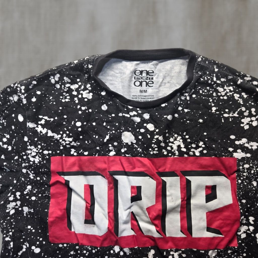 Gildan Drip Graphic Black White Splatter Tee Shirt Short Sleeve Men M Medium Black Size US M / EU 48-50 / 2 - 1 Thumbnail