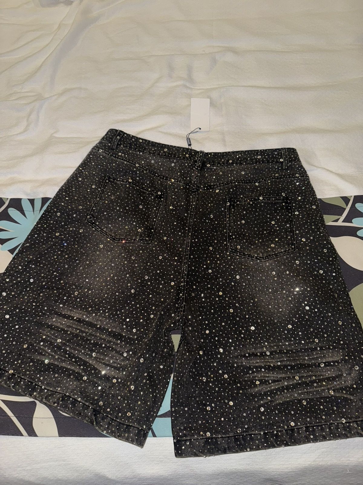 Vale Vale denim rhinestone shorts Size US 36 / EU 52 - 3 Thumbnail