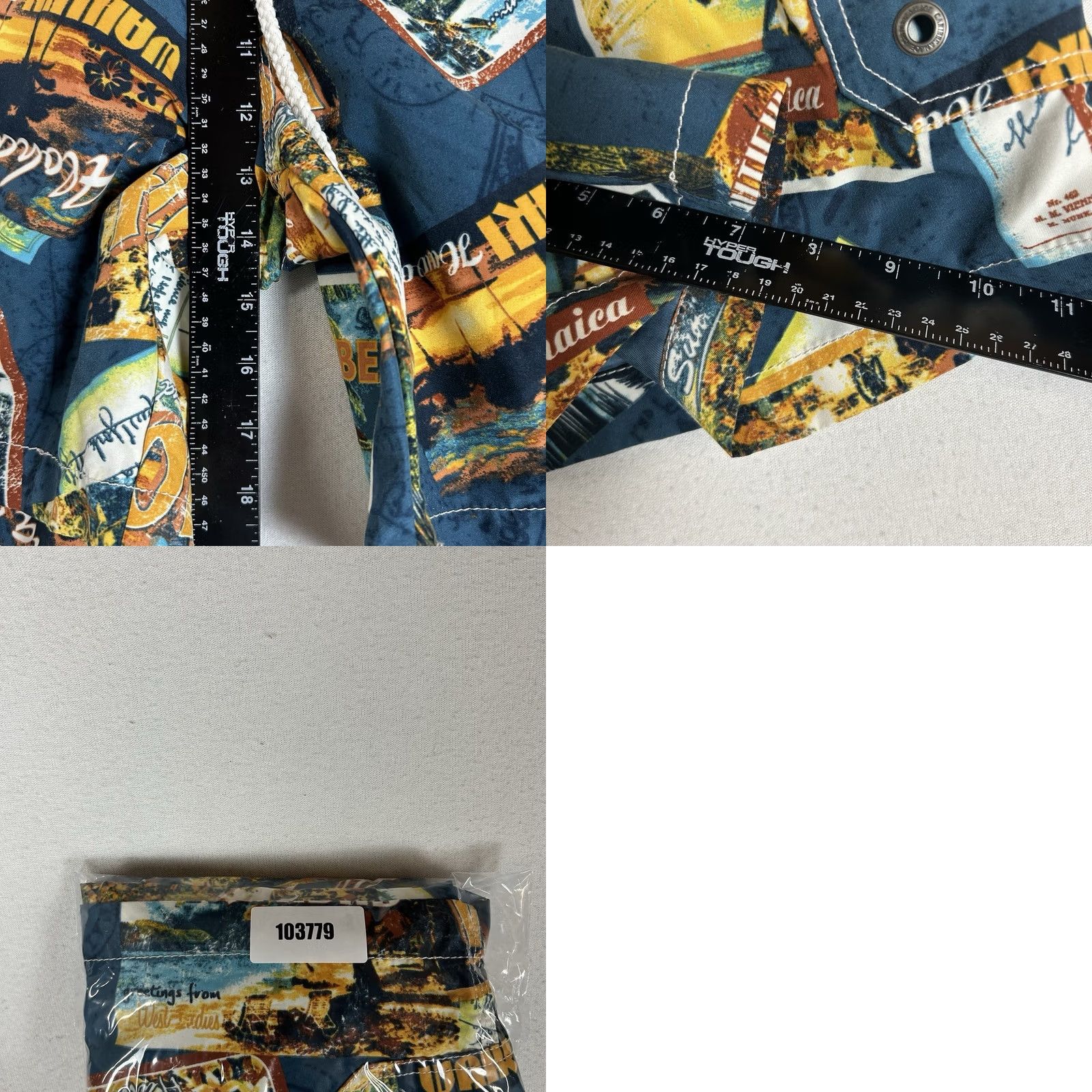 Vintage Caribbean Joe Swim Trunks Men's XXL All Over Print Hawaiian Drawstring Pockets Size ONE SIZE - 8 Thumbnail