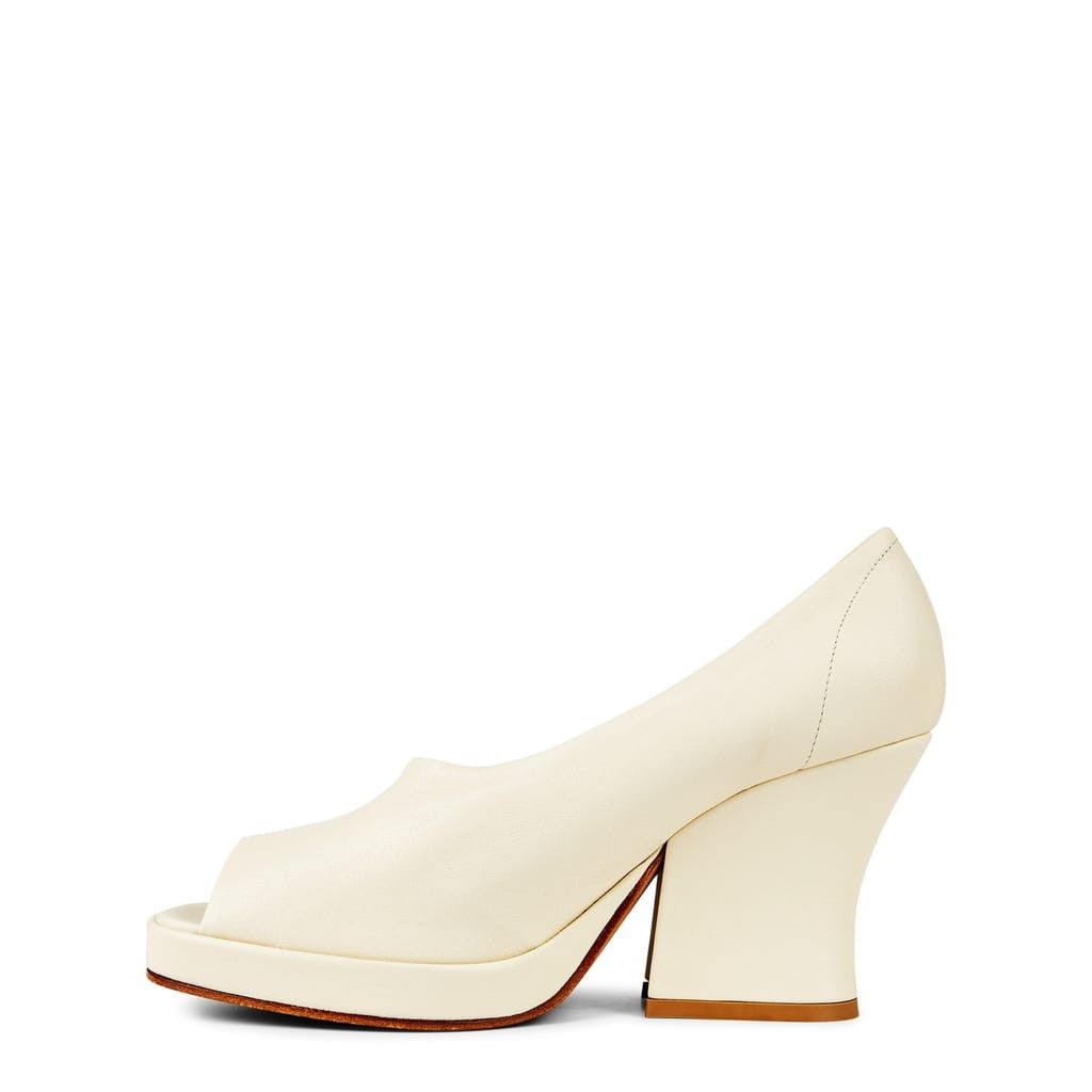 Bottega Veneta Bottega Veneta Stack Block Heel High Pumps in White Size US 4 / IT 34 - 3 Thumbnail