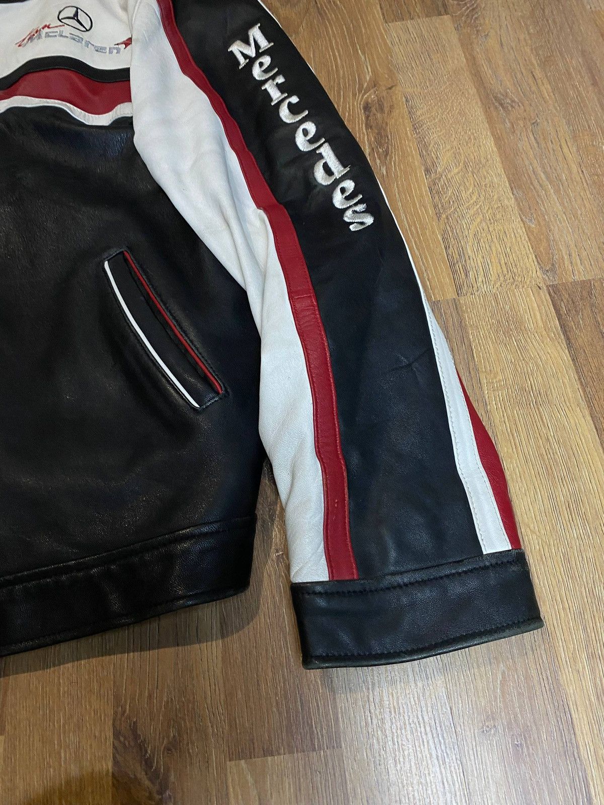 Other McLaren Mercedes Benz Vintage Leather Jacket Racing Nylon Size US XL / EU 56 / 4 - 4 Thumbnail