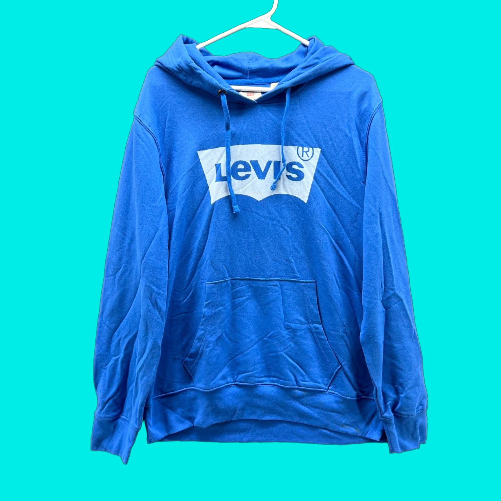 Levi's Levi's Hoodie Mens Large Blue Graphic Print Pullover Fleece Logo Size US L / EU 52-54 / 3 - 1 Thumbnail