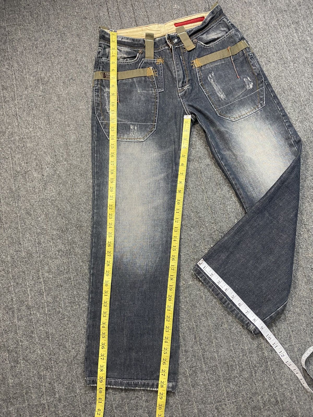 Other Y2k Tough Jeansmith Tactical Denim Green Straps Size 30 31 Size US 31 - 15 Thumbnail