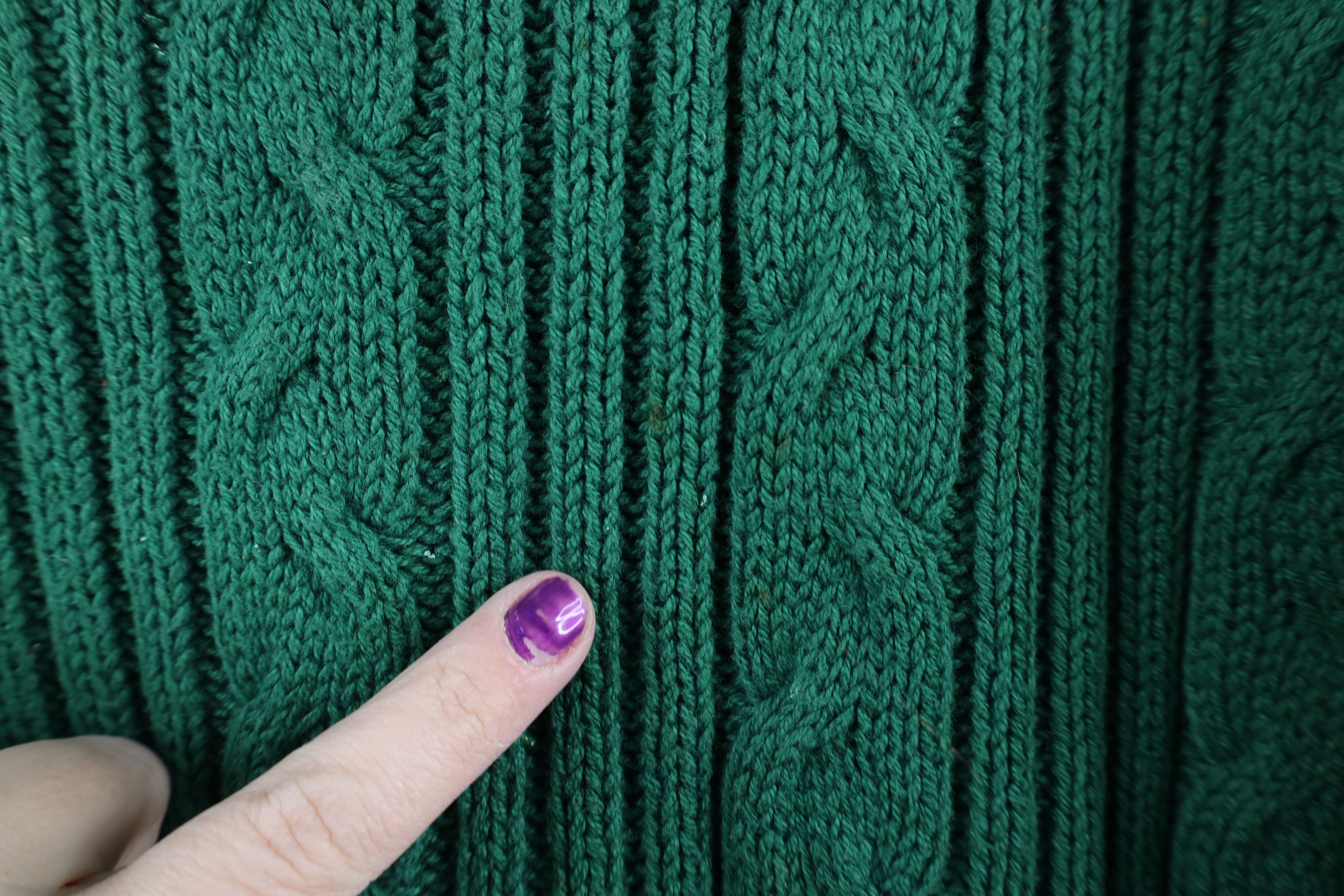 Eddie Bauer × Vintage Vintage 90s Eddie Bauer Cable Knit Crewneck Sweater Green Size US L / EU 52-54 / 3 - 5 Thumbnail
