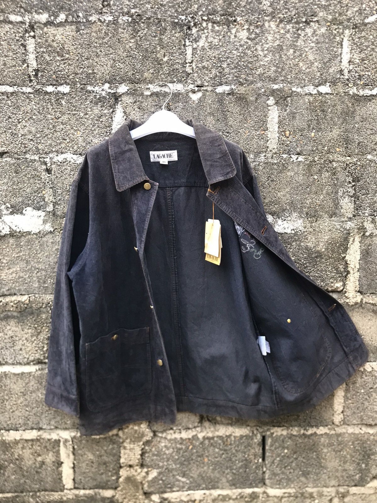 Vintage ⚡️Vintage Lagache Corduroy Indigo Chore Jacket Size US L / EU 52-54 / 3 - 9 Thumbnail