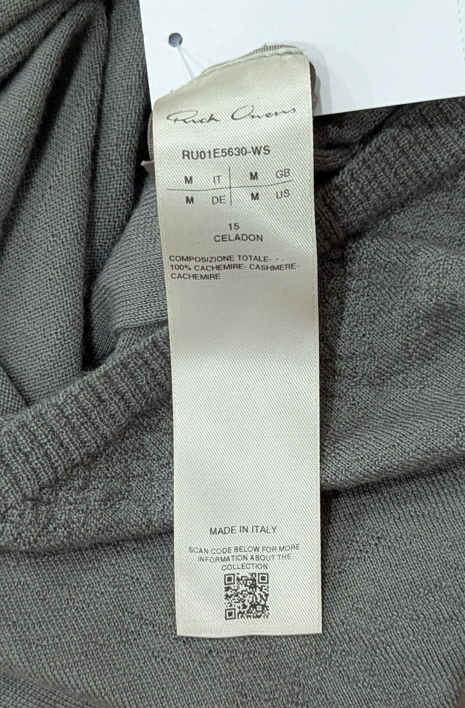 Rick Owens Rick Owens Cropped Cashmere Sweater Celadon Green Medium Size US M / EU 48-50 / 2 - 7 Thumbnail