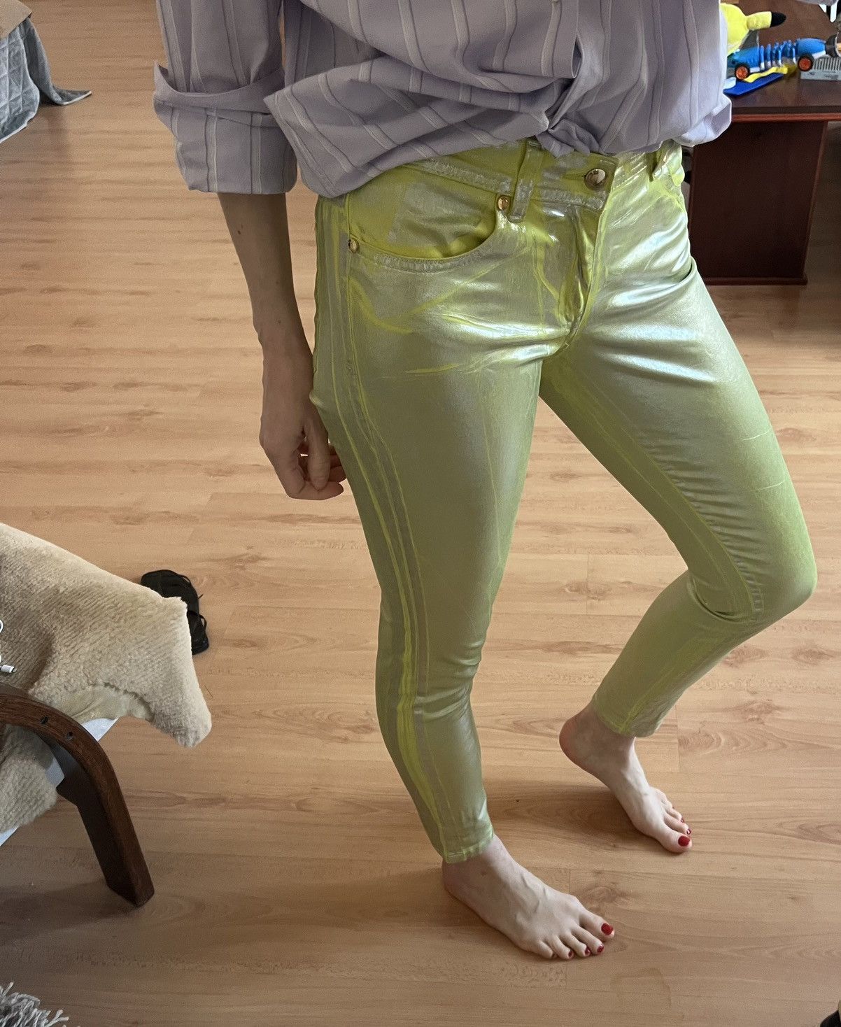 Just Cavalli Just Cavalli Neon Green Skinny Pants Size 27" / US 4 / IT 40 - 2 Thumbnail