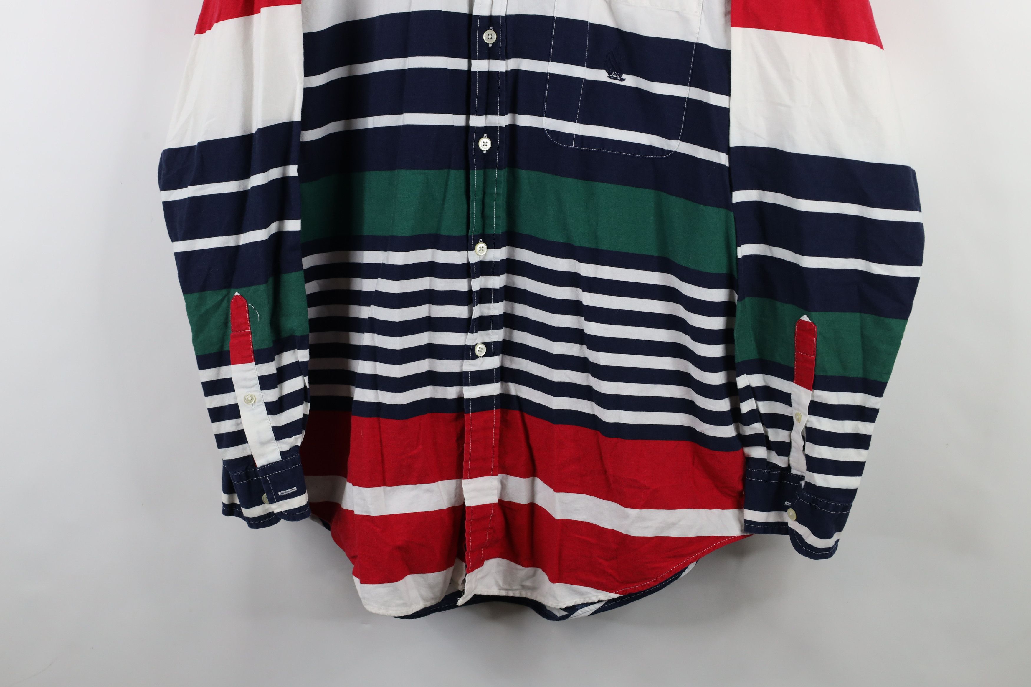 Nautica × Vintage Vintage 90s Nautica Block Collared Button Down Shirt Cotton Size US XL / EU 56 / 4 - 3 Thumbnail