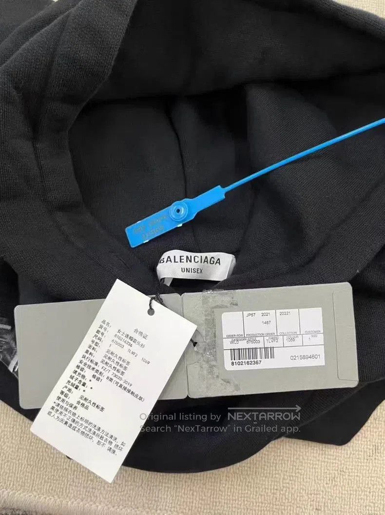 Balenciaga Logo Print Fleece Hoodie.