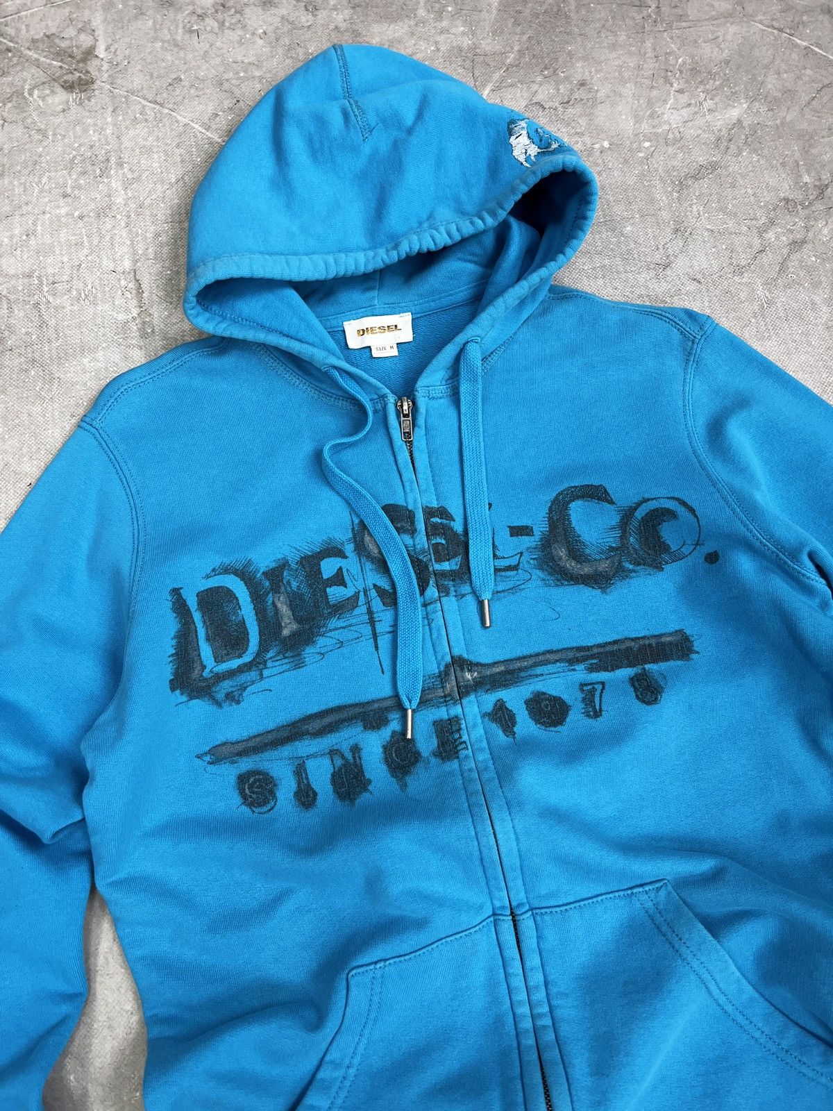 Diesel Vintage Diesel big logo Hoodie Blue Y2K Streetwear Style Size US M / EU 48-50 / 2 - 2 Thumbnail