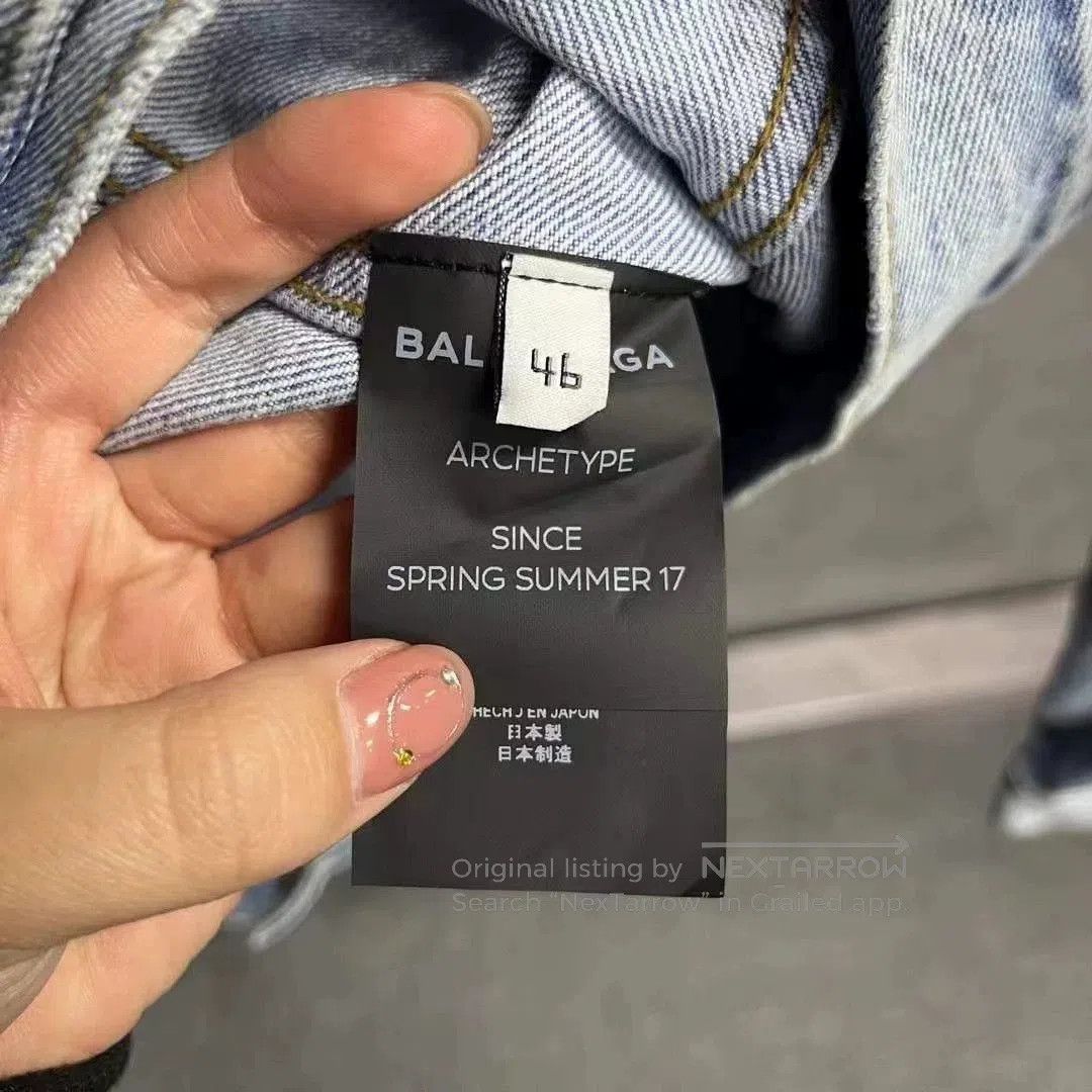 Balenciaga Balenciaga Blue Logo Denim Jacket. Size US M / EU 48-50 / 2 - 4 Thumbnail