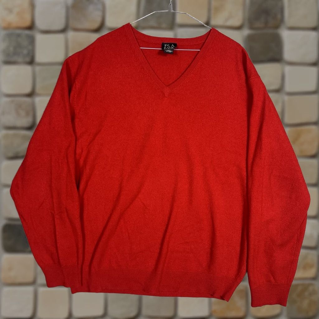 Jos. A. Bank Jos A. Bank Cashmere Velvet Sweater Mens XXL 4XL Mongolian V-Neck Long Sleeve Jumper Quiet Luxury Travel Red Size US XXL / EU 58 / 5 - 1 Thumbnail