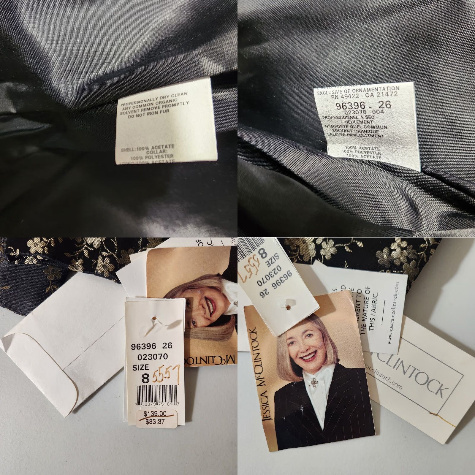 Vintage VINTAGE Scott McClintock Jacket Black Gold Floral Brocade Faux Fur Collar Size M / US 6-8 / IT 42-44 - 8 Thumbnail