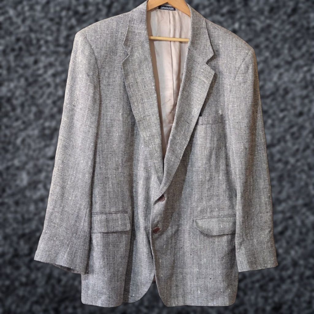 Vintage VINTAGE Executive Collection Suit Jacket 46R Wool Silk Tweed Notch Lapel Men’s 90s Size 46R - 1 Thumbnail
