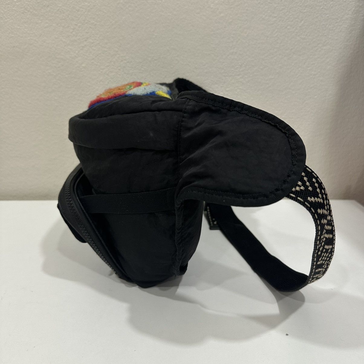 Gucci GUCCI BLACK NYLON TERRY CLOTH 80s LOGO PATCH WAIST BAG 29 Size ONE SIZE - 7 Thumbnail