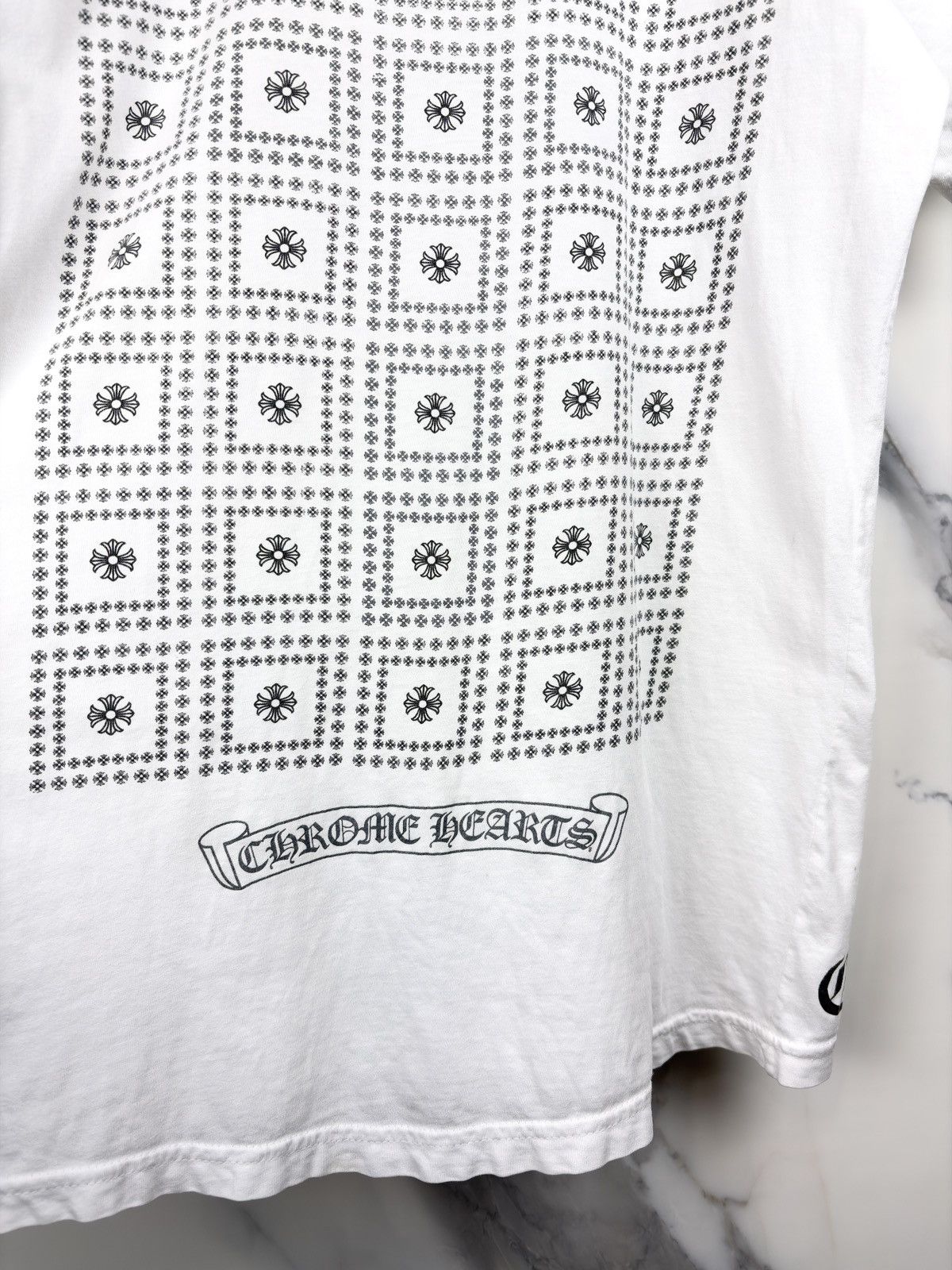 Chrome Hearts Chrome Hearts Vintage Plus Cross Square Logo Tshirt White Size US S / EU 44-46 / 1 - 6 Thumbnail
