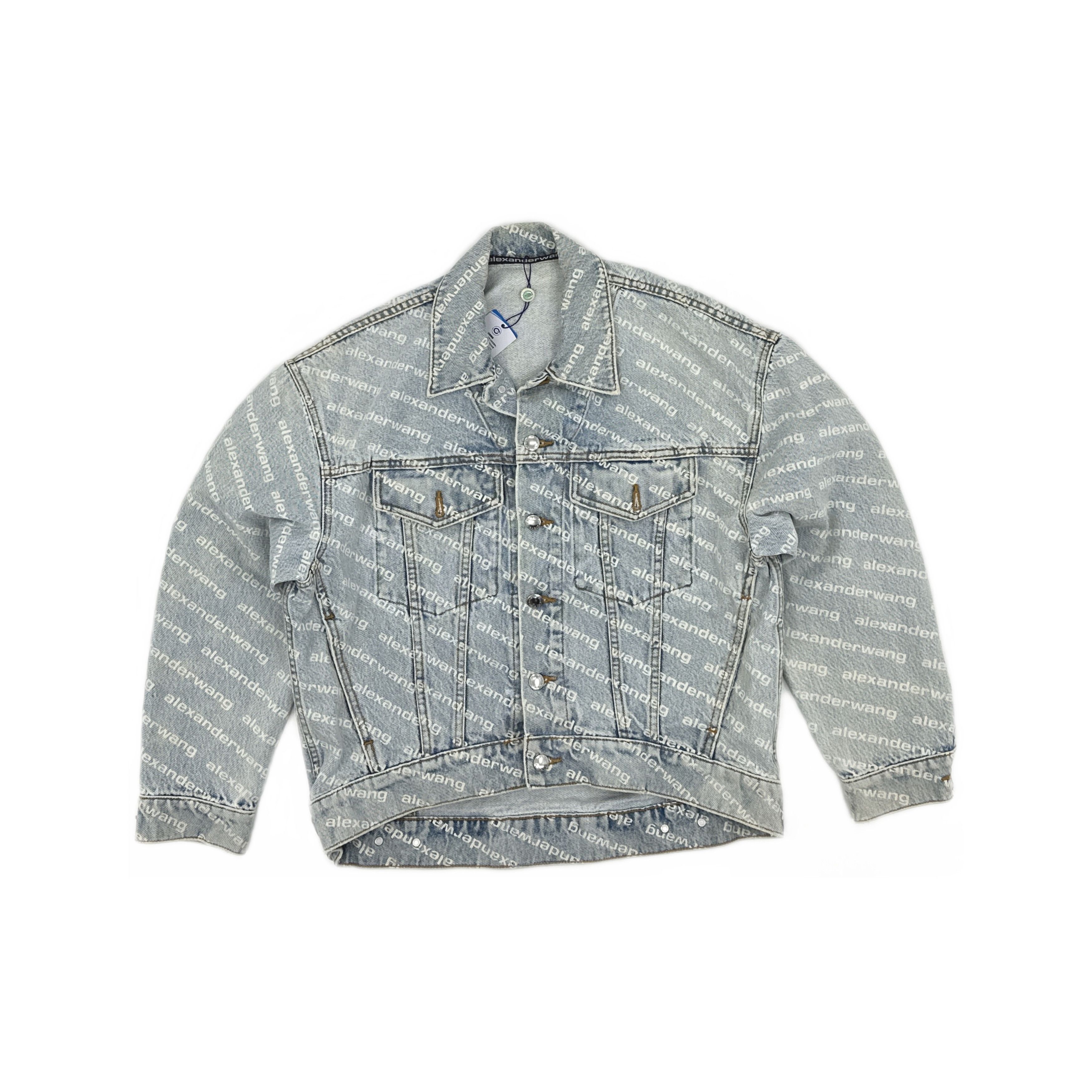 Alexander Wang Alexander Wang Logo Print Denim Jacket Size XS Size XS / US 0-2 / IT 36-38 - 1 Thumbnail