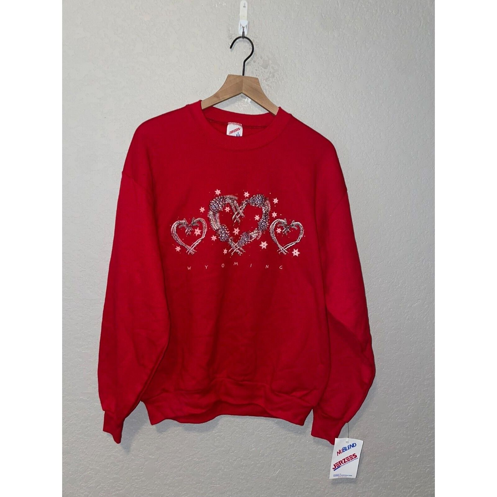 Jerzees Vintage Wyoming Sweatshirt Crewneck Love Red VTG 90s Large Size US L / EU 52-54 / 3 - 1 Thumbnail