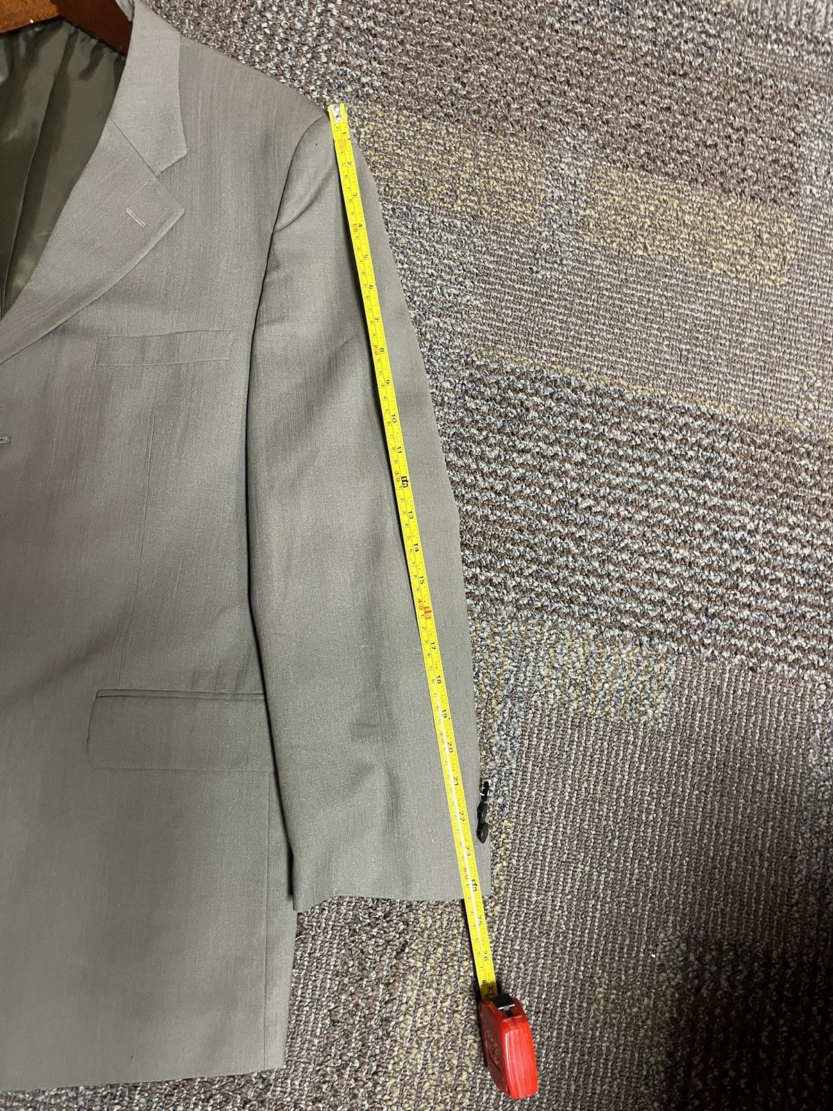 Balenciaga Vintage Grey Olive Balenciaga Paris Blazer and Pants Suit Size 44S - 7 Thumbnail