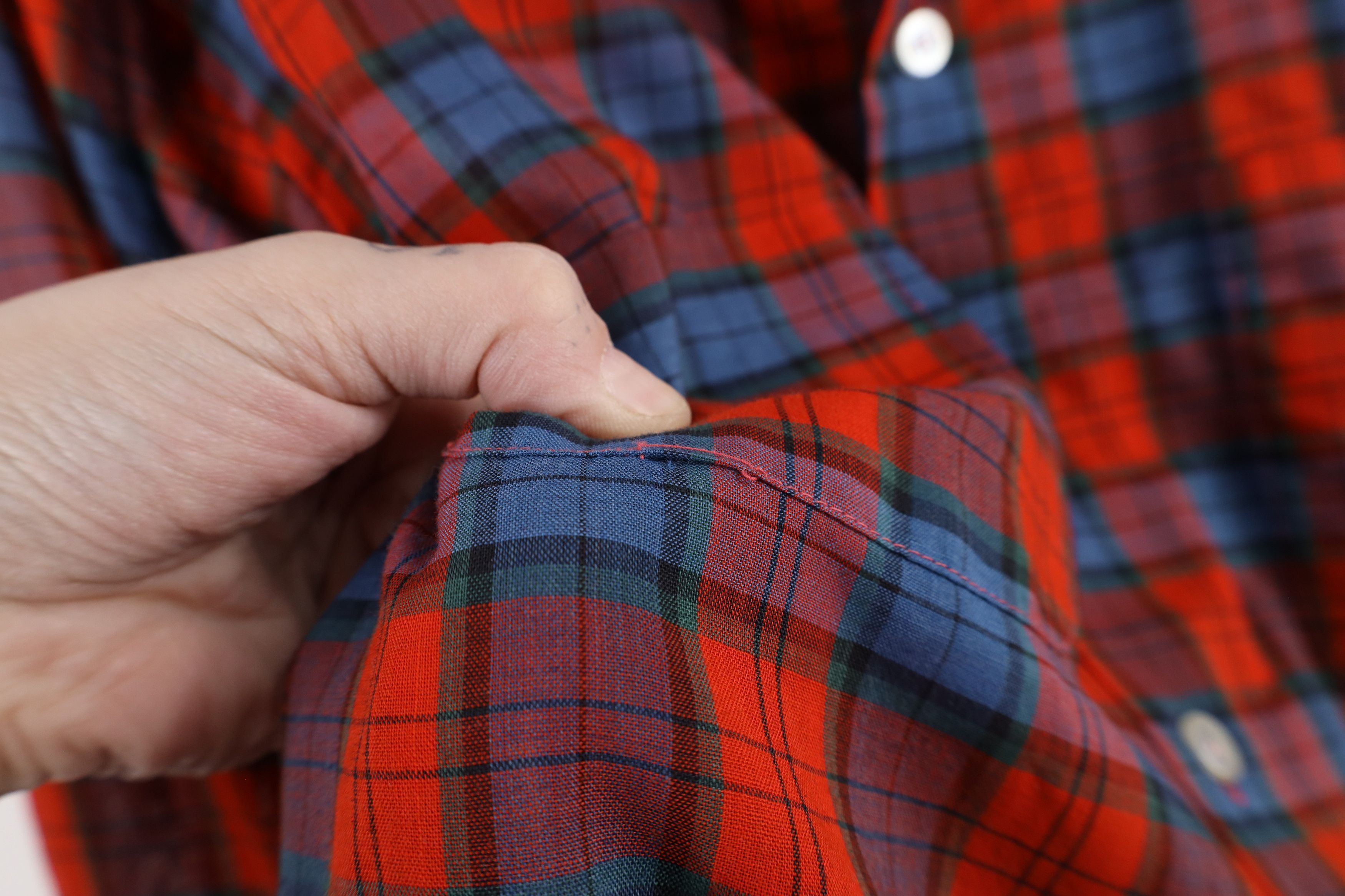 Vintage Vintage 60s 70s Rockabilly Collared Button Shirt Red Plaid Size US M / EU 48-50 / 2 - 5 Thumbnail