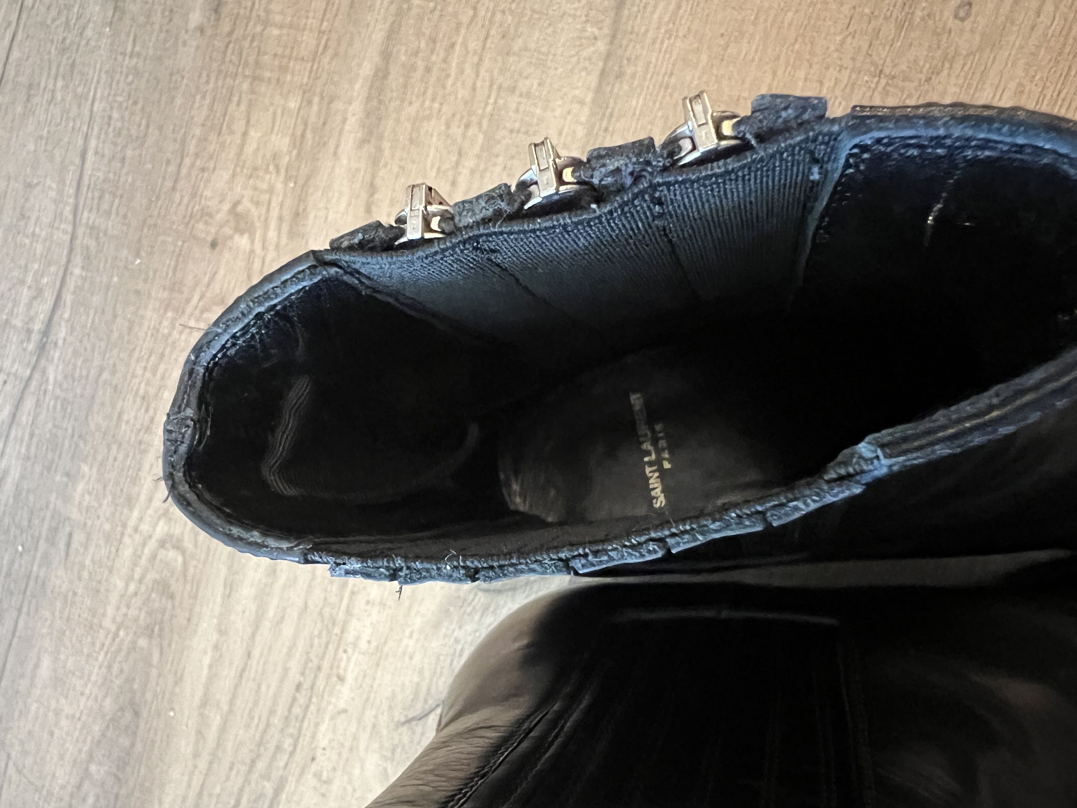 Saint Laurent Paris 'Hedi Era' Triple Zipper Wyatt Chealsea Boots Size US 6 / EU 39 - 7 Thumbnail