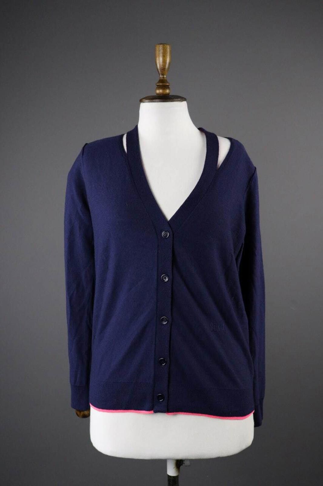 Designer Sonia by Sonia Rykel Wool Designer Cardigan Sweater Size L Size L / US 10 / IT 46 - 2 Thumbnail