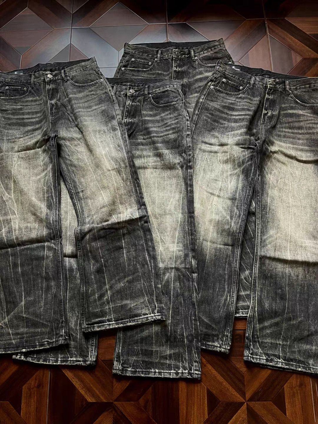 Jean Custom washed faded punk yuppie loose hiphop jeans Size US 30 / EU 46 - 1 Thumbnail
