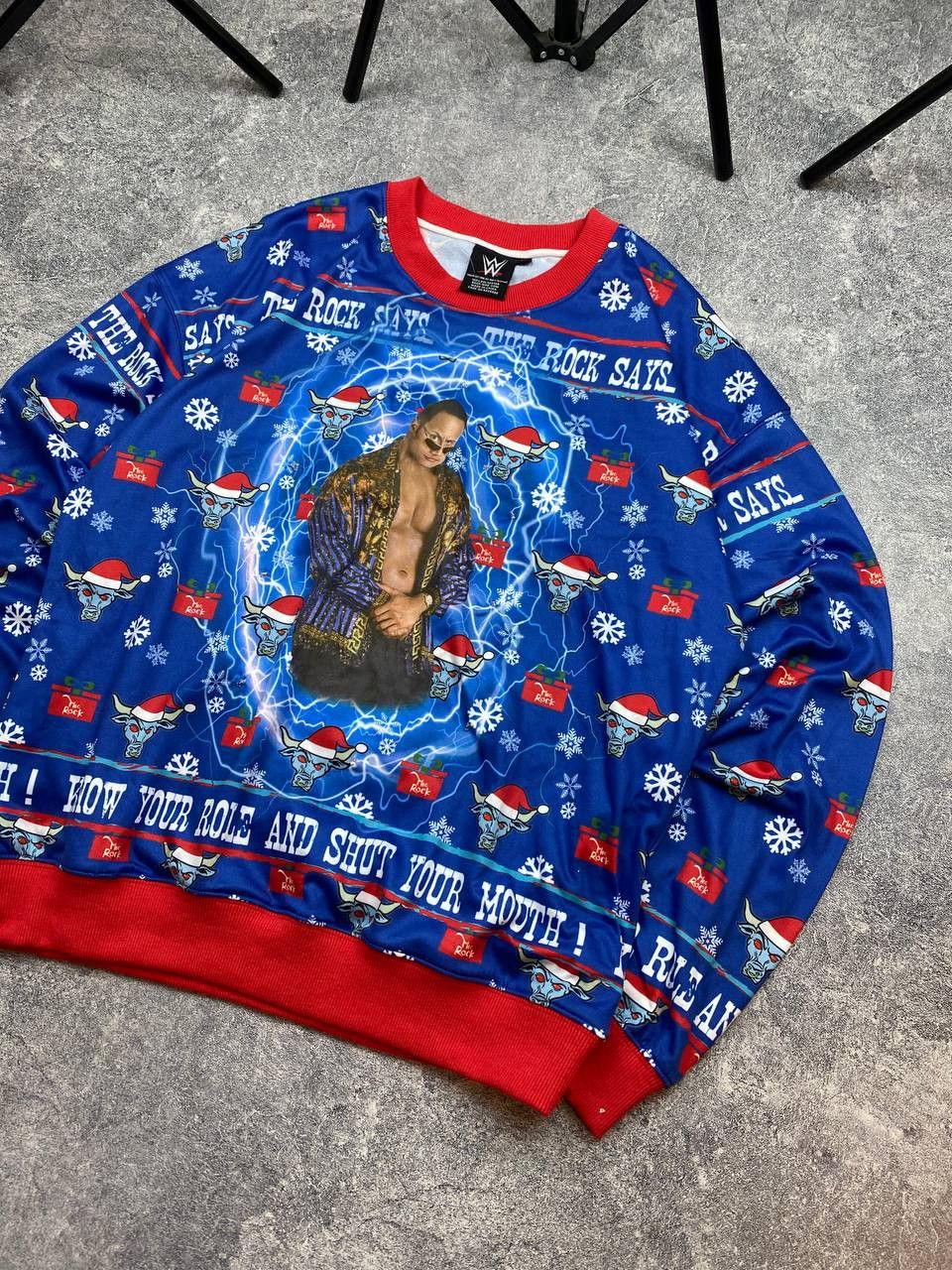 Vintage × WWE The Rock Ugly Holiday WWE Size US M / EU 48-50 / 2 - 2 Thumbnail
