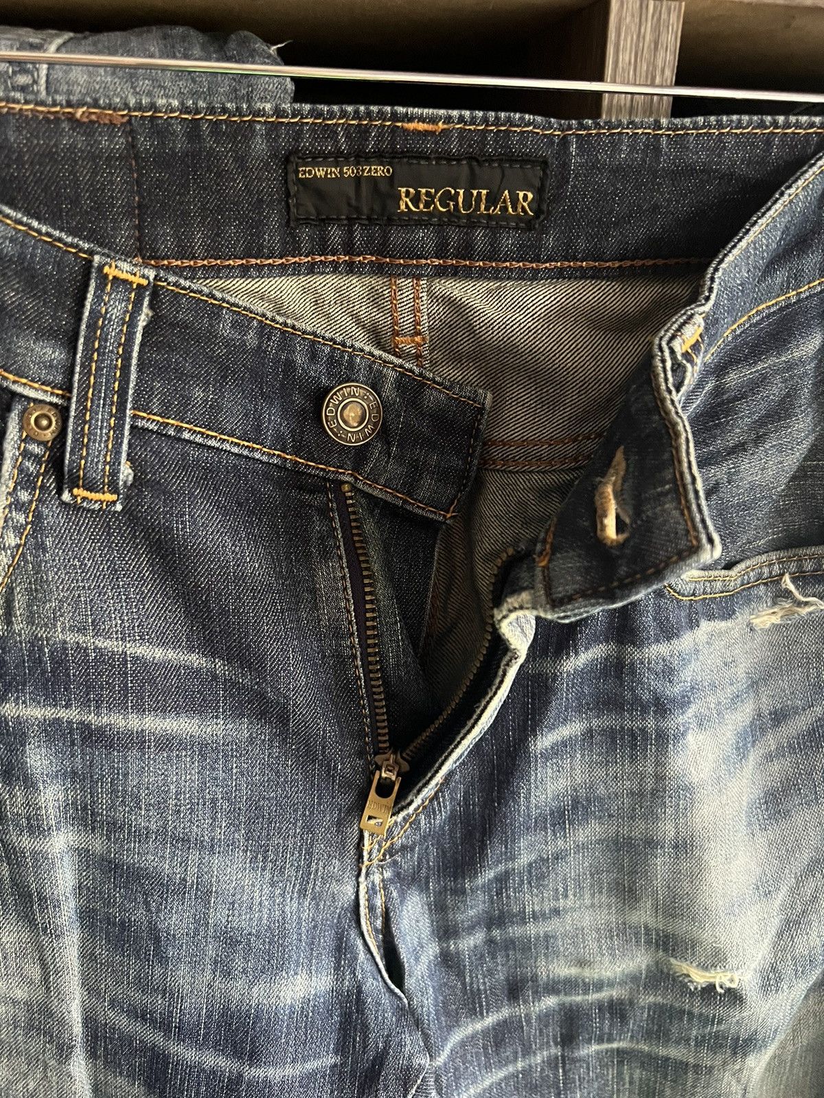 Edwin 🔥Edwin 503 Zero Flared Distressed Denim Size US 31 - 10 Thumbnail