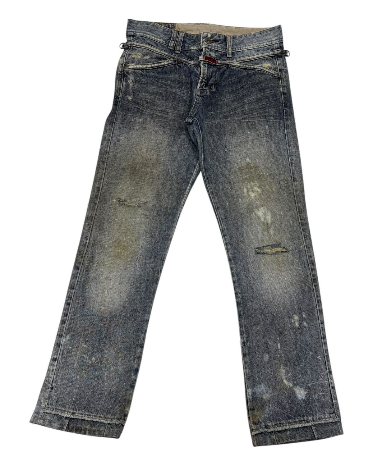 Marithe + Francois Girbaud 🔥MARITHE FRANCOIS GIRBAUD MUD RUSTY DISTRESS PAINTER JEANS Size 29" - 7 Thumbnail