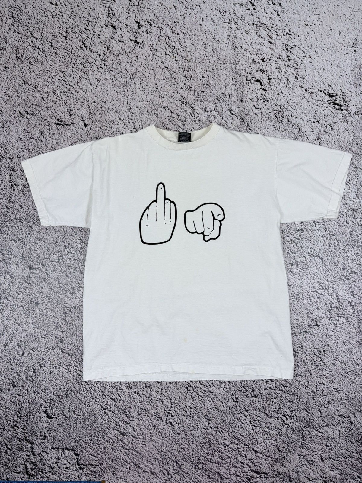Vintage Vintage 90s Fuck You Hand Sign Middle Finger Black T-shirt