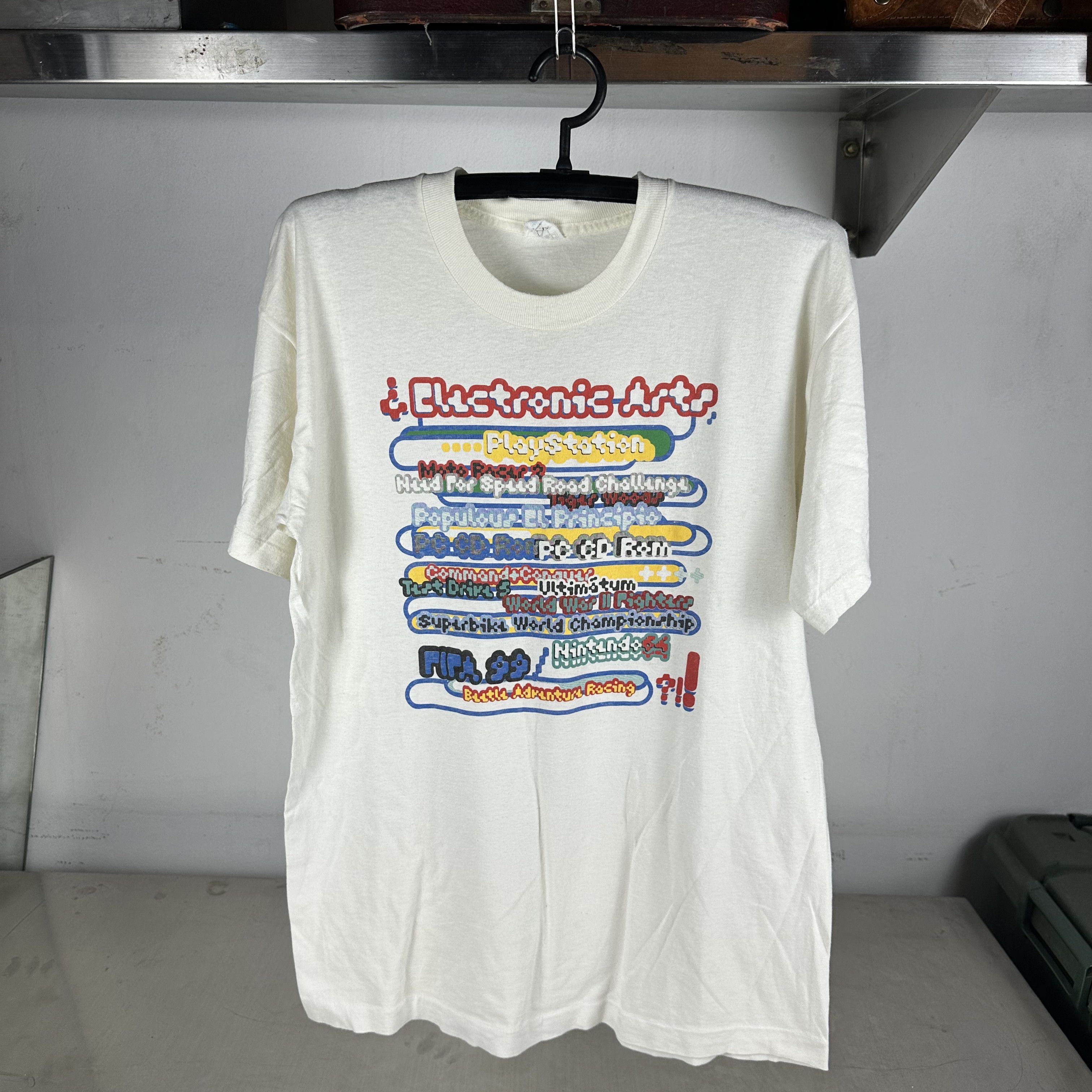 Vintage 90s Electronic Arts Playstation Nintendo 64 Video Games Tee Size US L / EU 52-54 / 3 - 1 Thumbnail