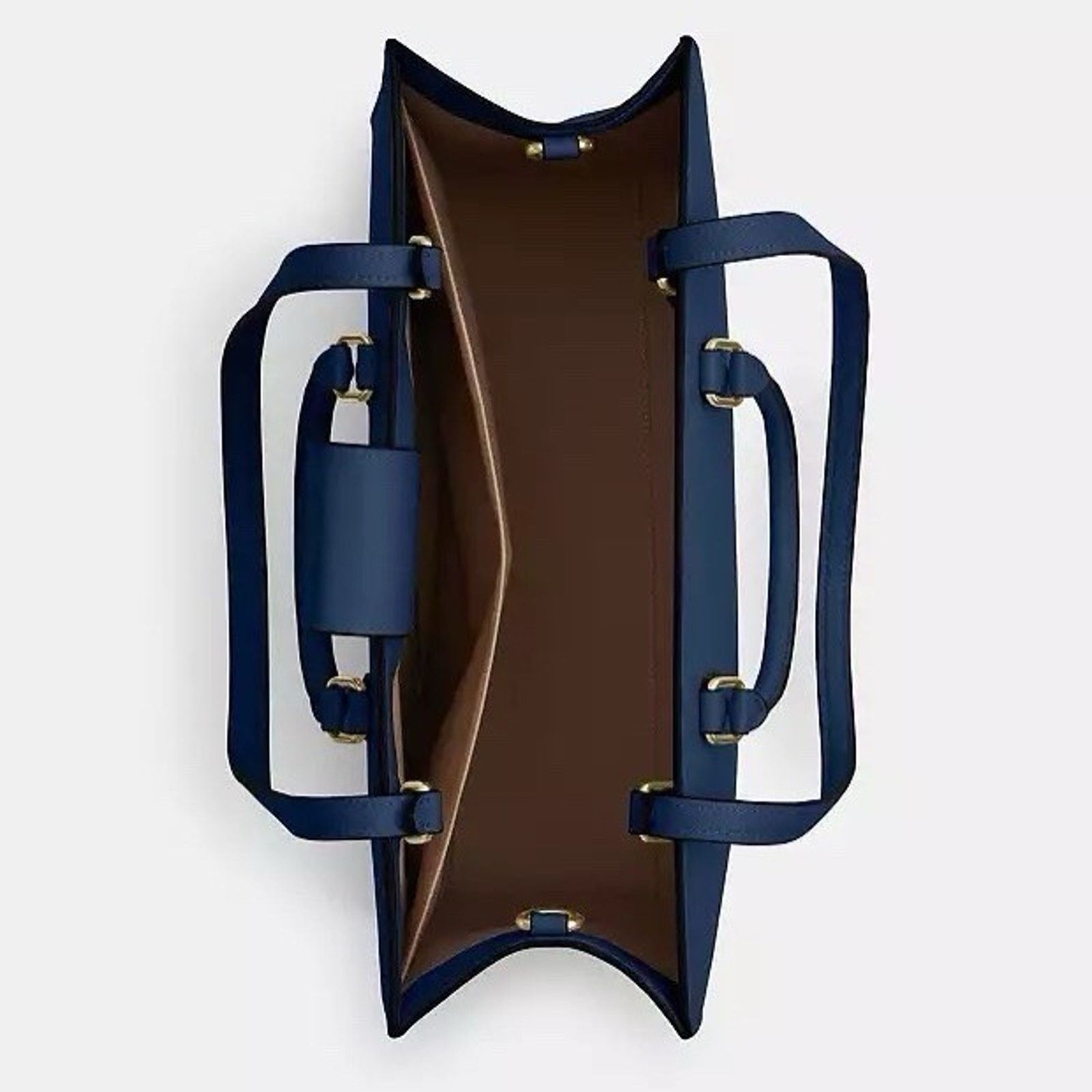 Coach NWT Coach Maggie Tote Bag leather CY666 Gold/Deep Blue Size ONE SIZE - 7 Thumbnail