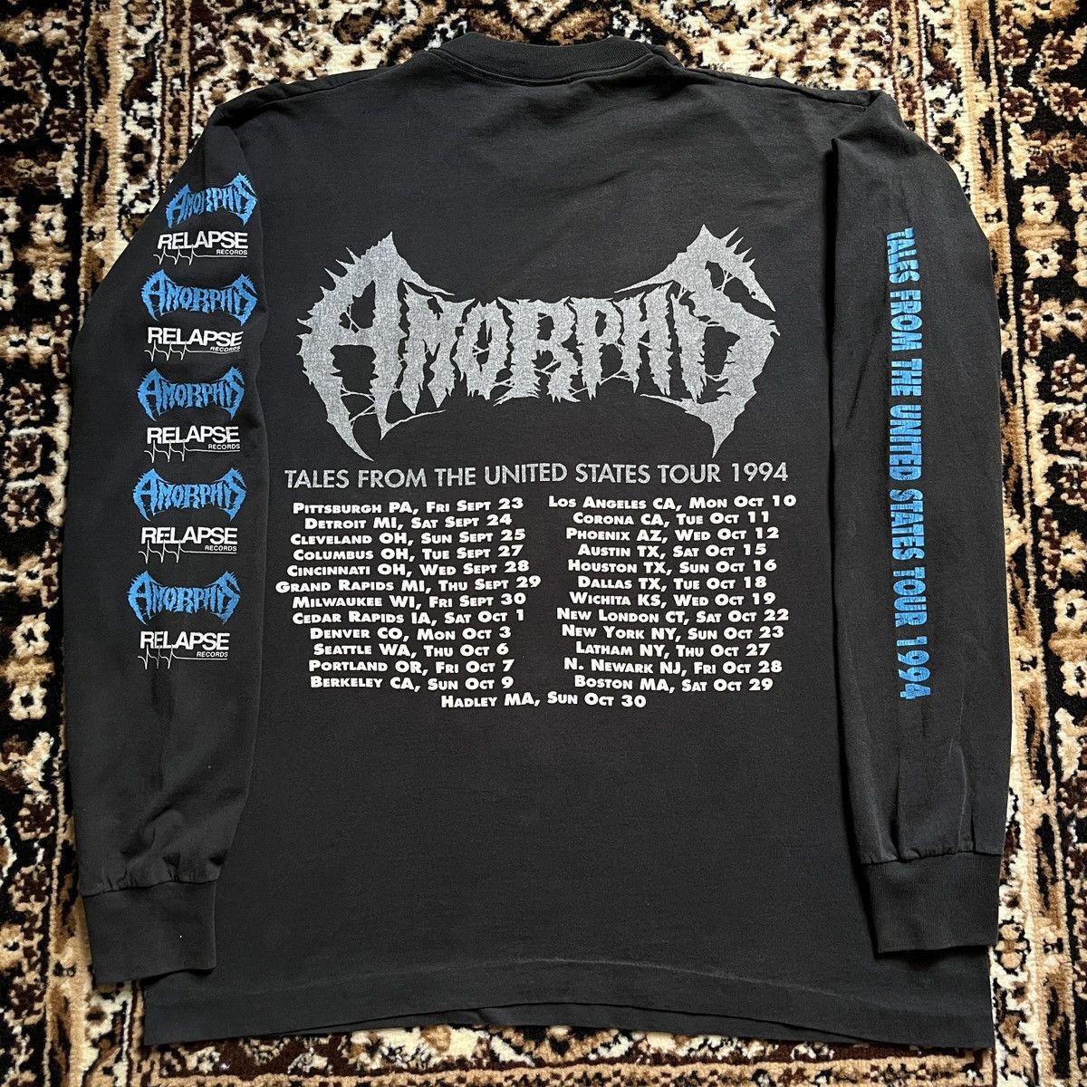 Band Tees Vintage 1994 Amorphis Tales From The United States Tour LS Size US XL / EU 56 / 4 - 6 Thumbnail