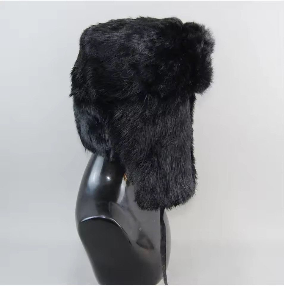 Japanese Brand Genuine Rabbit Fur Ushanka Trapper Hat Size M Size ONE SIZE - 2 Thumbnail
