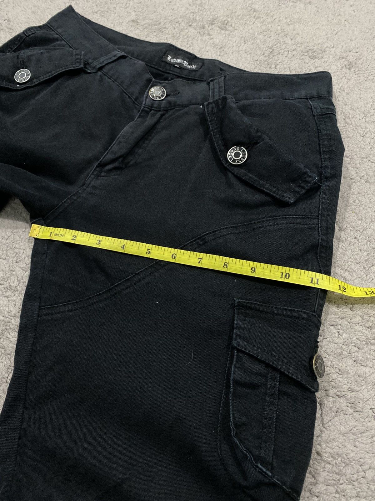 Japanese Brand LowBox Black Cargo Multipocket Flared Pants LGB Style Size US 32 / EU 48 - 15 Thumbnail