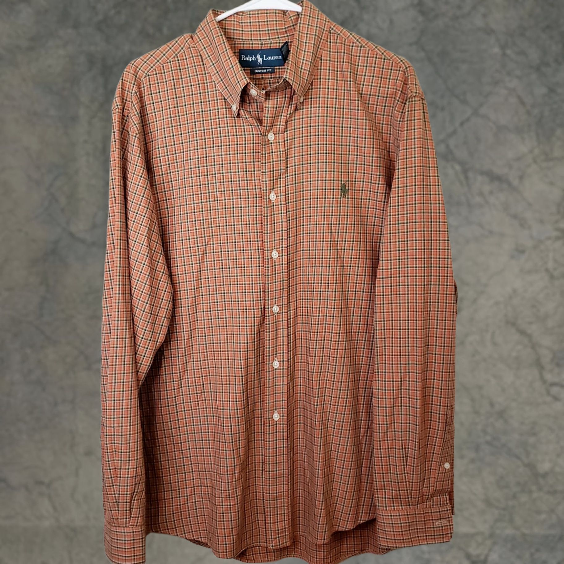 Polo Ralph Lauren Polo Ralph Lauren Orange Plaid Long Sleeve Button-Up Shirt Men’s XL Size US XL / EU 56 / 4 - 1 Thumbnail