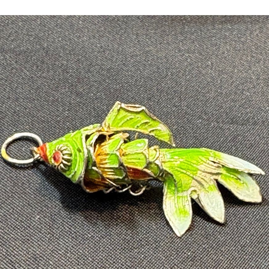 Other Articulating Enamel Fish Pendant Green Blue 3g 2.25in Size ONE SIZE - 3 Thumbnail