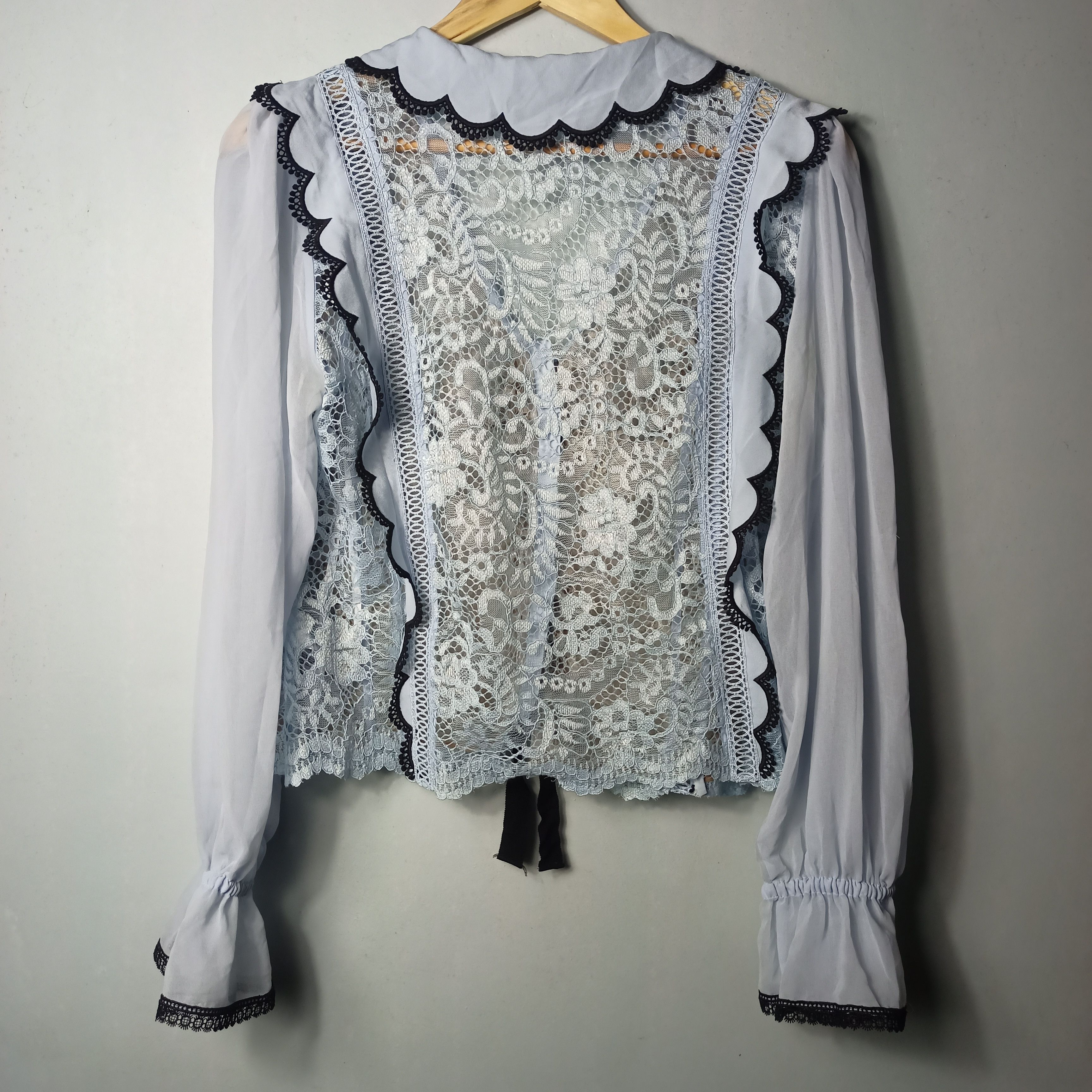 Self-portrait cord lace collar bow