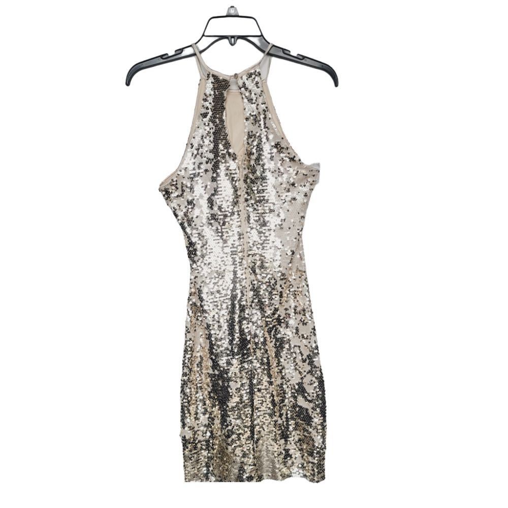Other Sequin Hearts Womens Size 3 Jr Gold Mesmerizing Sequin Mini Size XS / US 0-2 / IT 36-38 - 3 Thumbnail