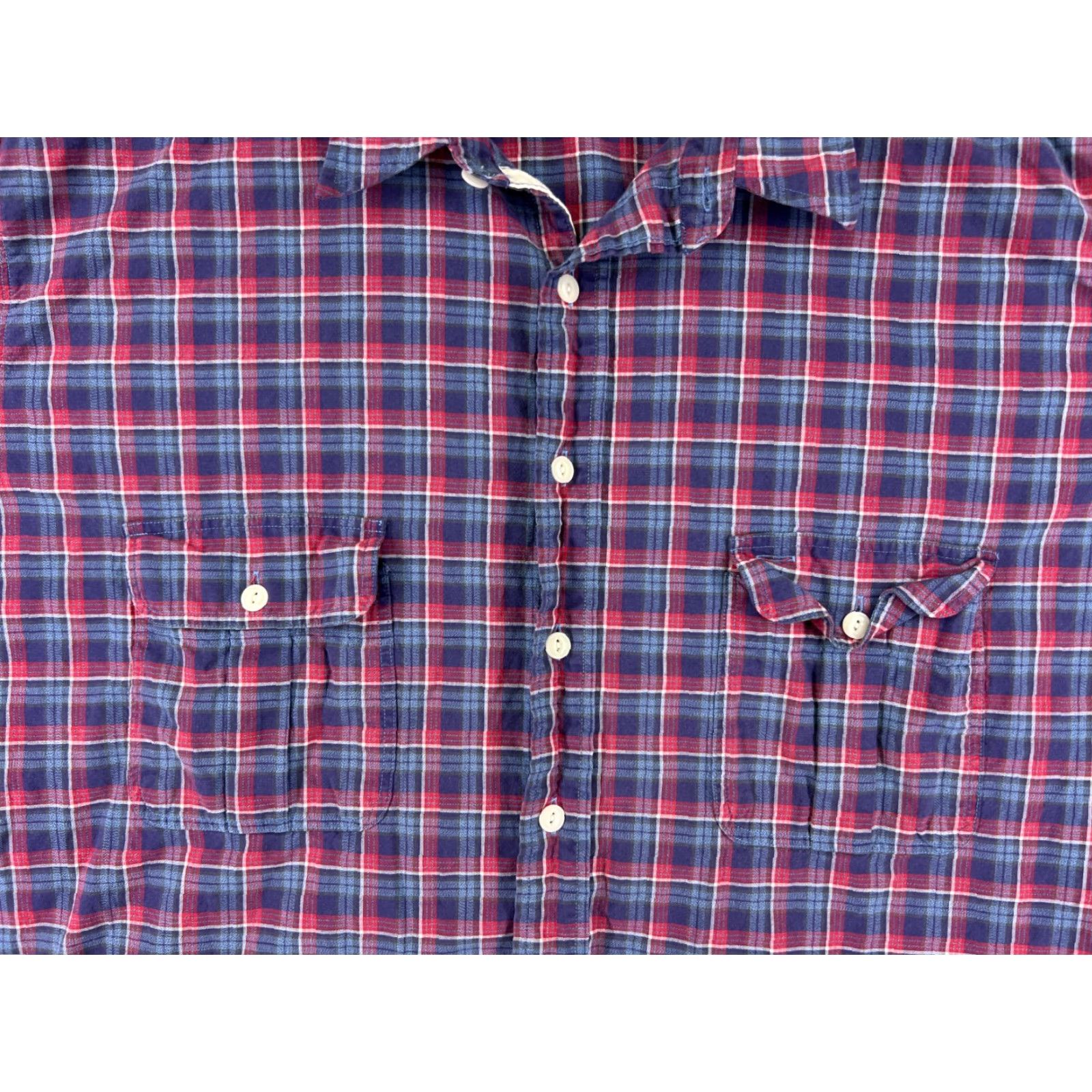 Ralph Lauren Ralph Lauren Shirt Mens 3XL Plaid Button-Up Navy Blue Red Pocket Casual Business Formal Travel Workwear Wrinkle-Resistant Easy Care Pockets Mens Size US XXL / EU 58 / 5 - 6 Thumbnail
